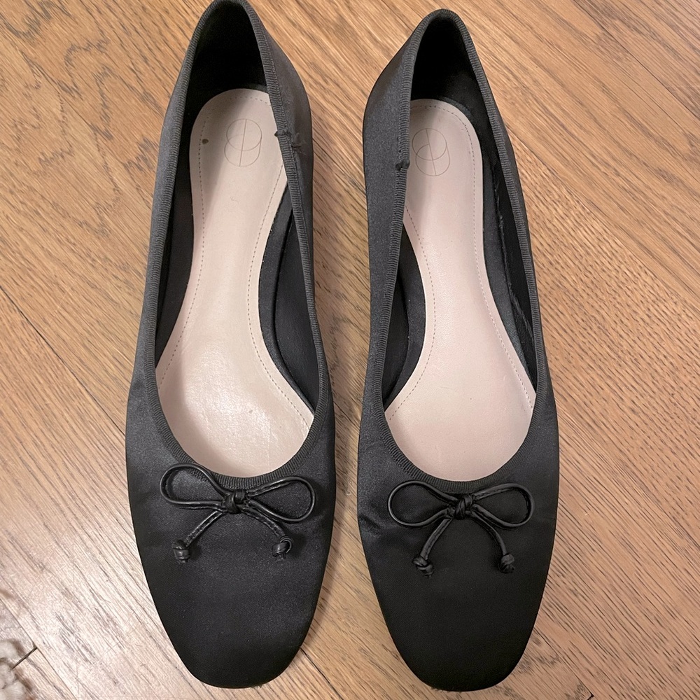 Porte & Paire Black Ballerina Flats